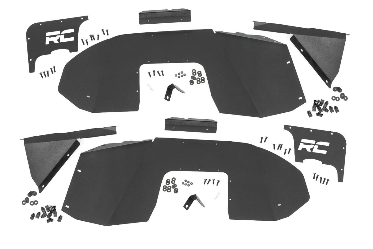 Jeep Wrangler Unlimited Front Inner Fenders - Rough Country - 3-piece construction with RC logo - '18-'25